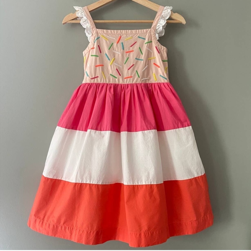 Mini Boden Birthday Sprinkle Frill Sleeve dress